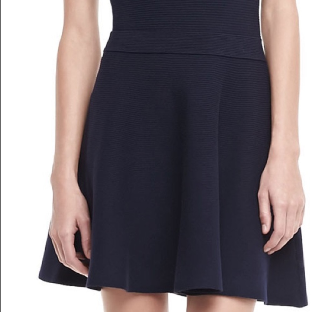 Trina Turk $324 NWT Fit-&-Flare Navy Sweater Dress w/ stretch, size XL - Picture 6 of 10